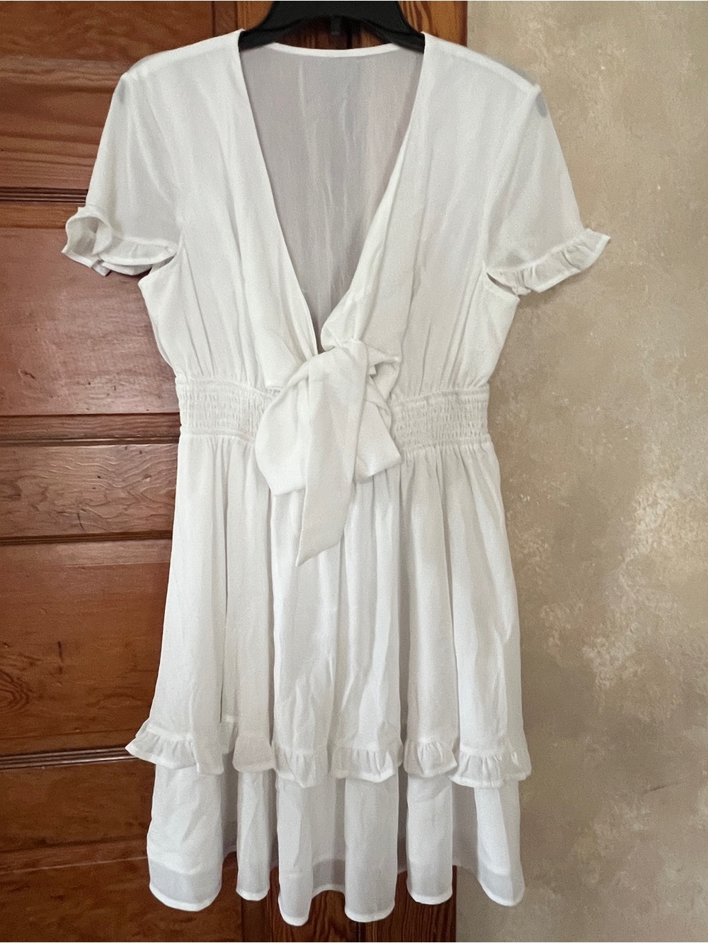 Unbranded Women’s Coquette White Sheer Dress Size L Bridal Shower Engagement